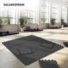 image:imageBalanceFrom Puzzle Exercise Mat 1 Thick EVA Interlocking Foam Floor Tiles  Home Gym Mat for Home Workout Equipment Floor Padding for Kids Gray 24 in x 24 in x 1 in 72 Sq Ft  18 TilesBlack